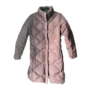 THE NORTH FACE Womens Purple Nylon Goose Down Quilted Puffer Long Coat Sz LG